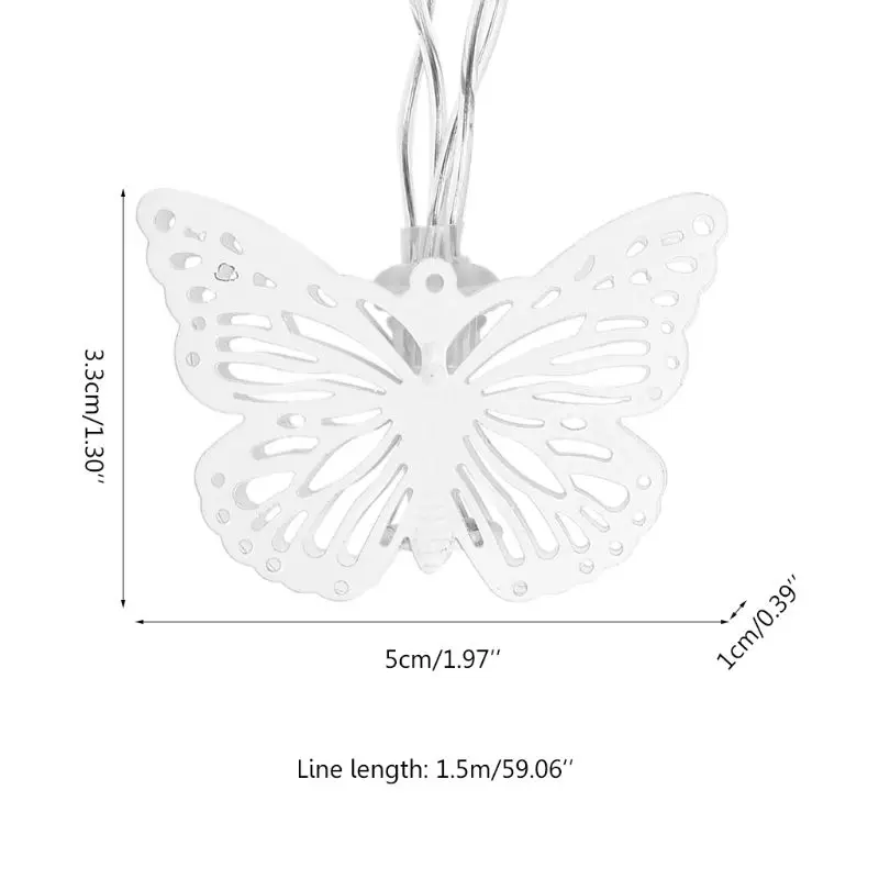

10 LED Hollow Out Butterfly Shape Decorative String Lights Night Lamp Holiday