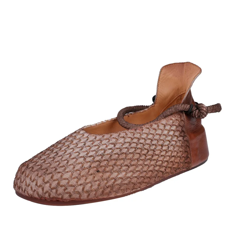 

2020 Autumn and Winter new casual flat shoes women's low-top loafers genuine leather retro Four Seasons shoes