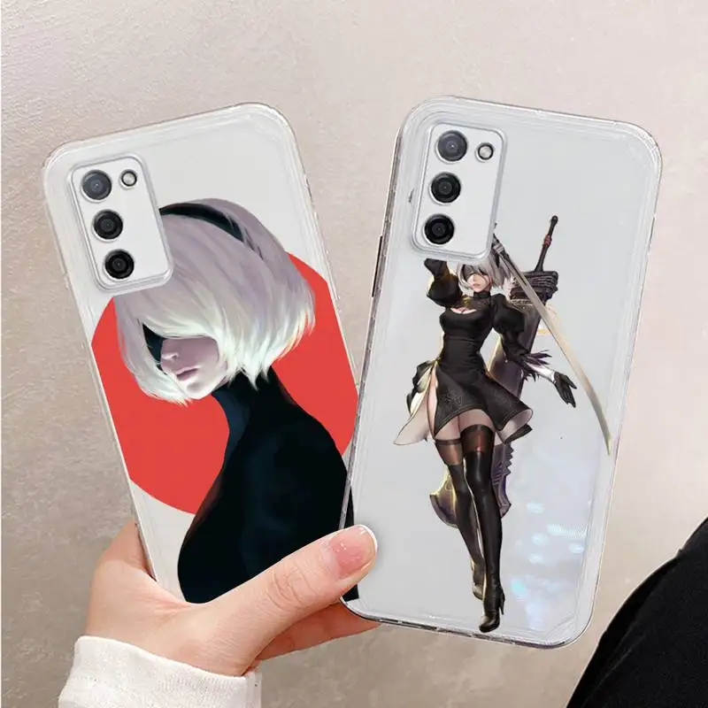 

Anime Nier Automata 2b Phone Case For Xiaomi Mi 11 Ultra Lite 10 Redmi Note 9 8 7 9a K30S K40 Pro Transparent Coque