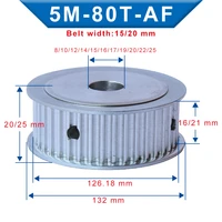 timing pulley 5m 80t bore 810121415161719202225 mm belt pulley slot width 1621 mm for width 1520mm 5m timing belt