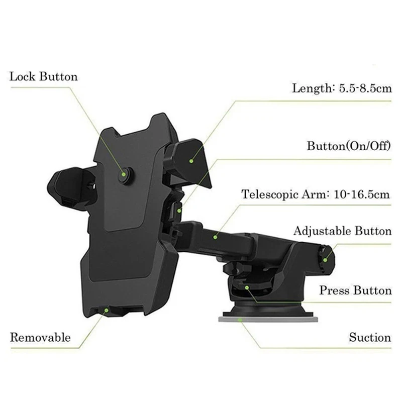 

Universal Car Mobile Phone Holder Stand Rotating 360 Degree Long Arm Windshield Mount for GPS