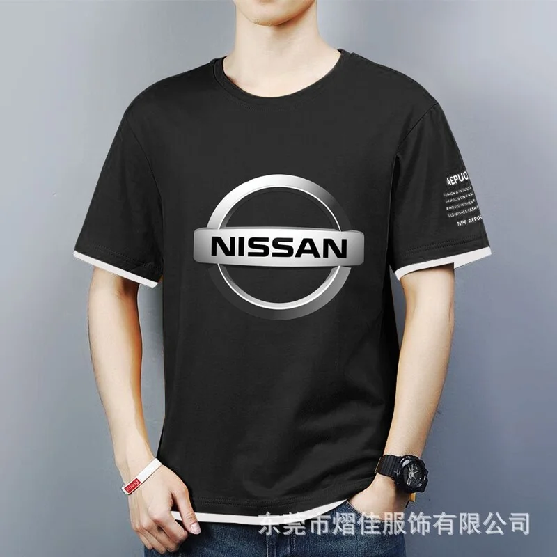 

2021High Quality NISSAN Summer Men's short sleeve polo t-shirt Cotton Comfortable Color contrast casual sport Men's T-shirt