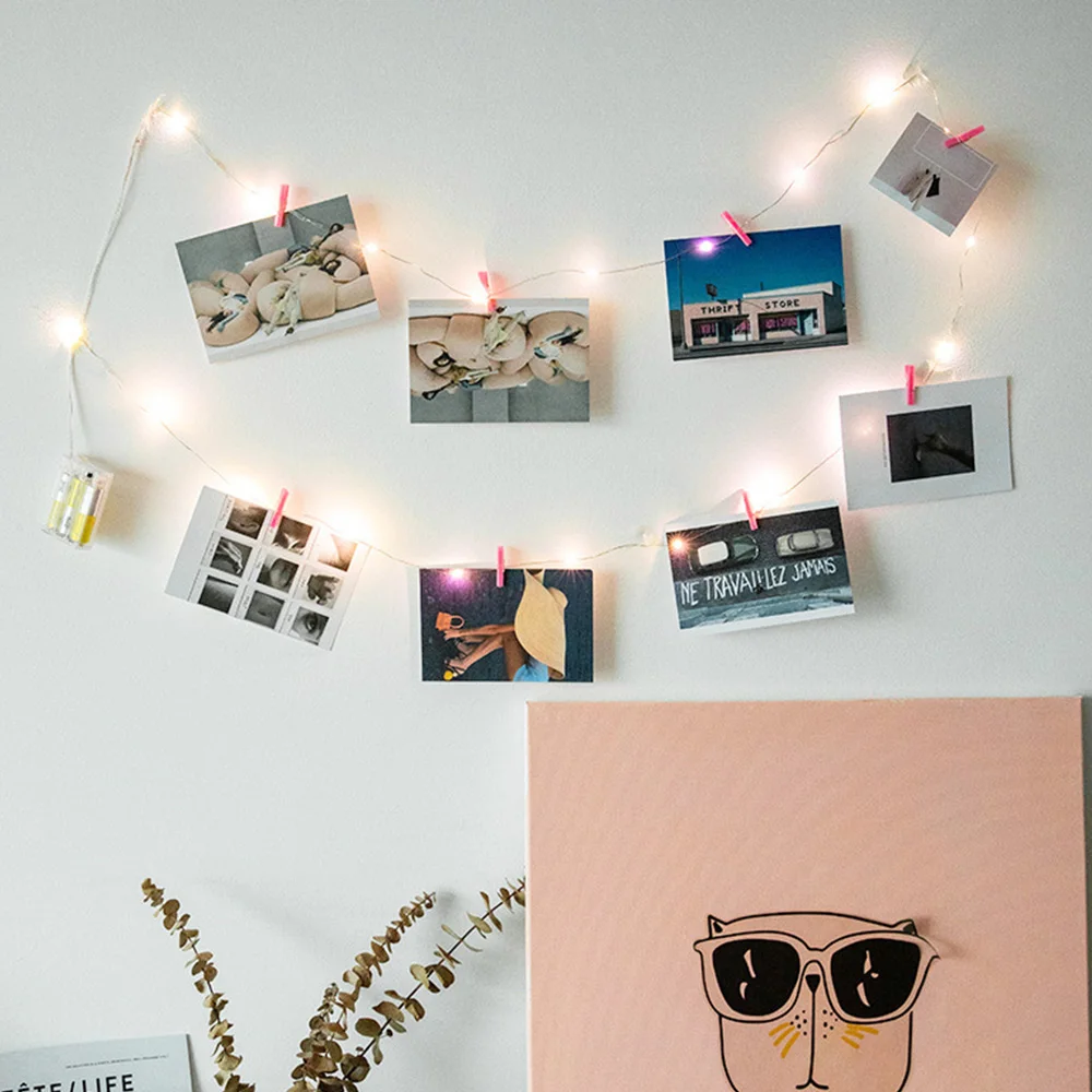 2 м/5 м/10 м DIY фоторамка с зажимами светодиодный осветительный светильник для