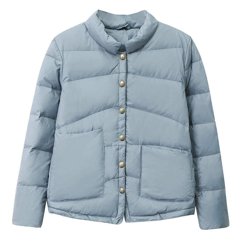 Женский короткий пуховик ультра-светильник на белом утином пуху сезон осень-зима