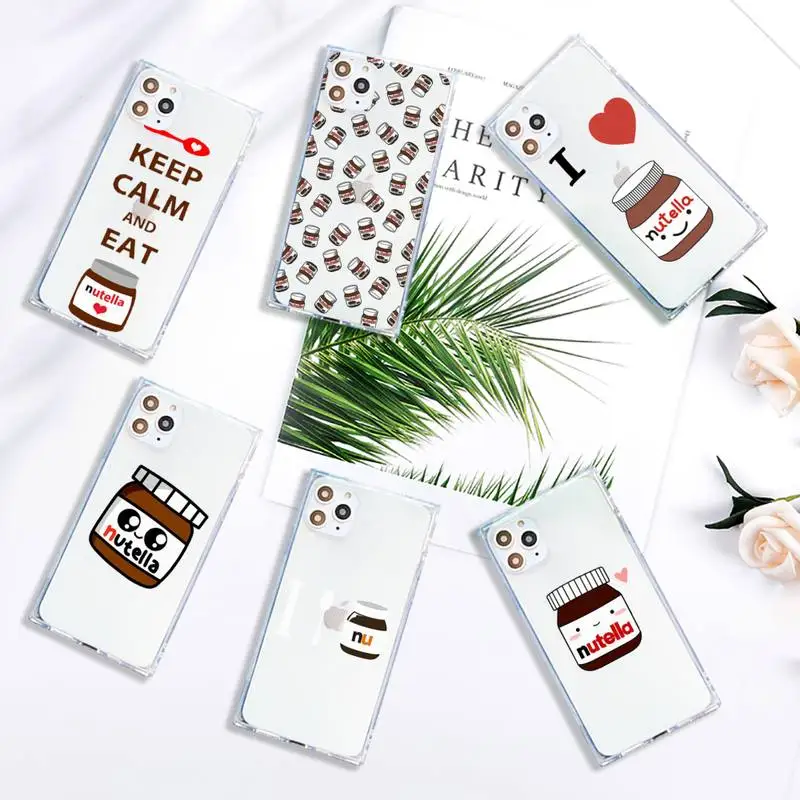 

Delicious nutella Chocolate Phone Case Transparent for iPhone 7 8 11 12 se 2020 mini pro X XS XR MAX Plus