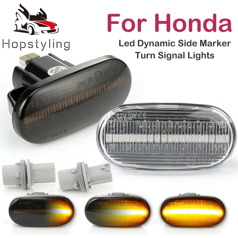 

2Pcs LED Sequential Dynamic Side Turn Signal Indicator for Honda Prelude Civic CRX Del Sol Fit Accord Integra S2000 AP1 AP2 S2K