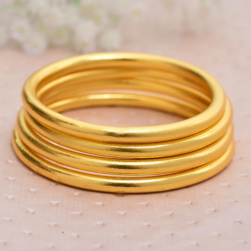 24 K Fine Gold GF браслет в дубайском стиле Африка Арабские украшения 4 шт. сборка Мода Дубай абразивный взрывной браслет ювелирные изделия