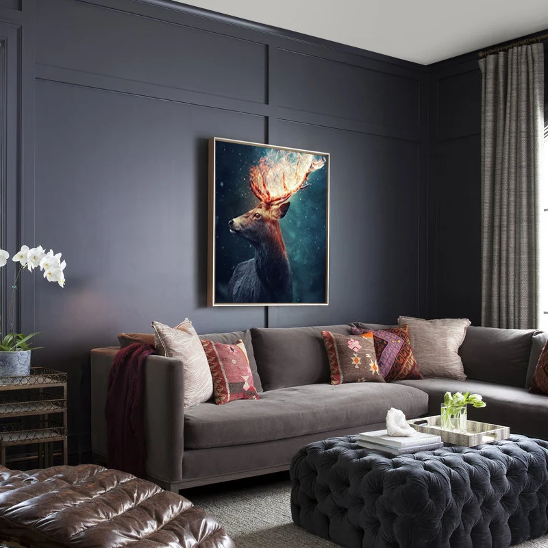 Настенная картина на холсте абстрактная фотография кошка олень леопард картины