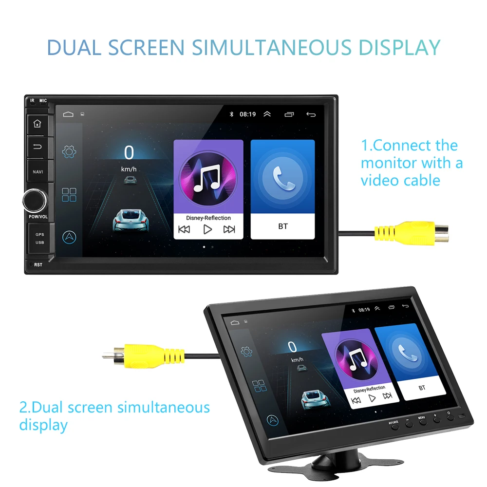 Podofo 2 Din Android 8 1 автомобильный мультимедийный плеер 7 ''сенсорный экран 2din GPS