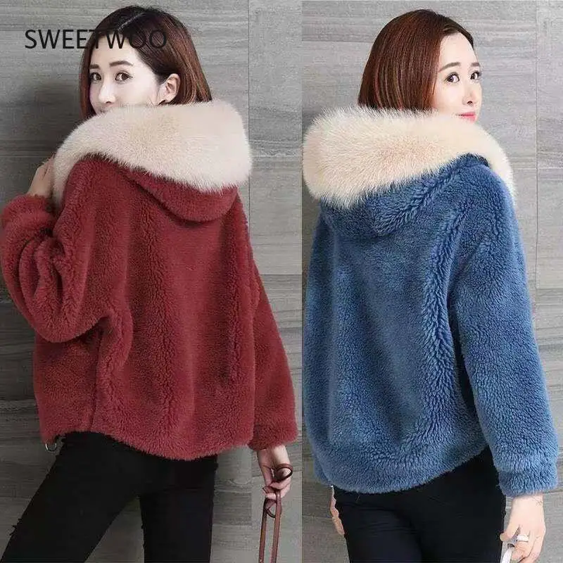

Women Faux Fur Coat Imitation Fox Plush Jacket 2021 Winter Fashion Casual Jacket Women Short Women's Clothing Winter Coat