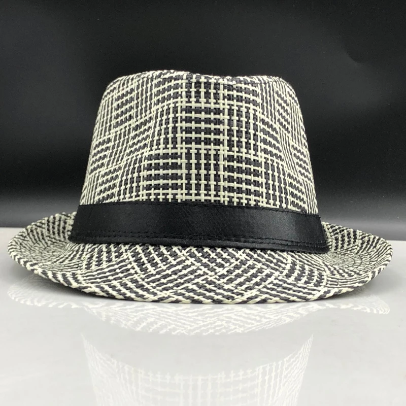 Модные летние соломенные мужские шляпы «Fedora» Мужская Гангстерская шляпа Кепка летняя пляжная шляпа Панама шляпа сомбреро шляпа с полями для путешествий