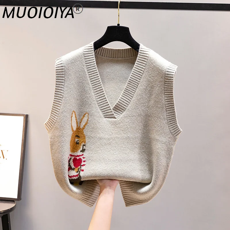 

Вязаный свитер, жилет, Женский Повседневный винтажный укороченный топ, Модный милый корейский шерстяной вязаный свитер без рукавов с V-обра...