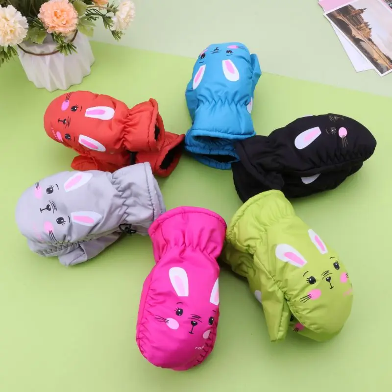 Детские зимние теплые перчатки ветрозащитные для детей мальчиков и девочек