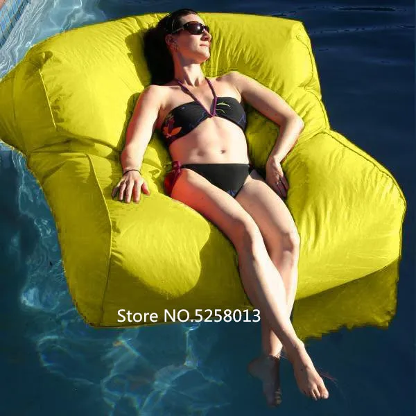Очень Большой Плавающий матрац, гигантский бассейн боковые beanbag стул на воде, уличная мебель диван-черный
