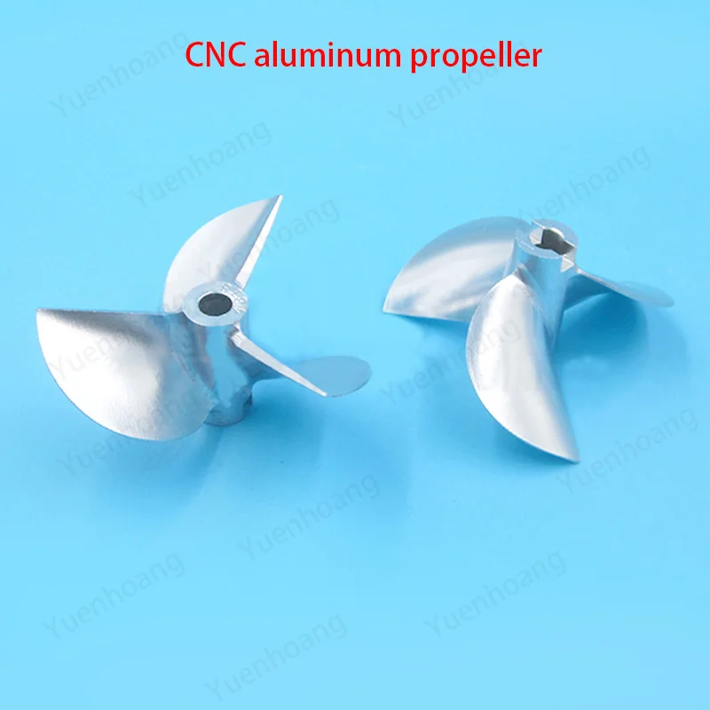 

1pair DIY CAT CNC 3-Blade Propeller Aluminum Forward Reverse Paddle Shaft Hole 4/4.76mm Dia 48mm for RC Racing Boat Contest