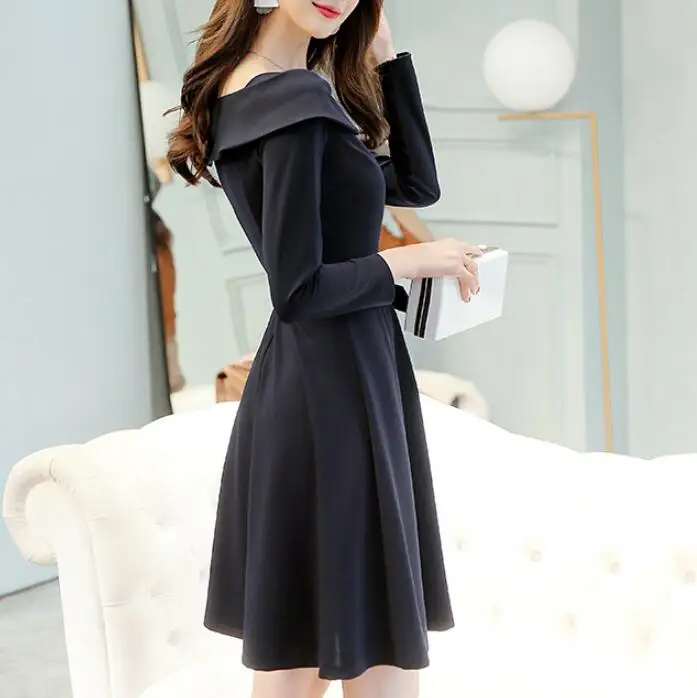 

Women Dress Suit Ladies Office Wear Work Business Formal Long Sleeve Spring Autumn A-line Elegant Casual Dresses Female Vestidos