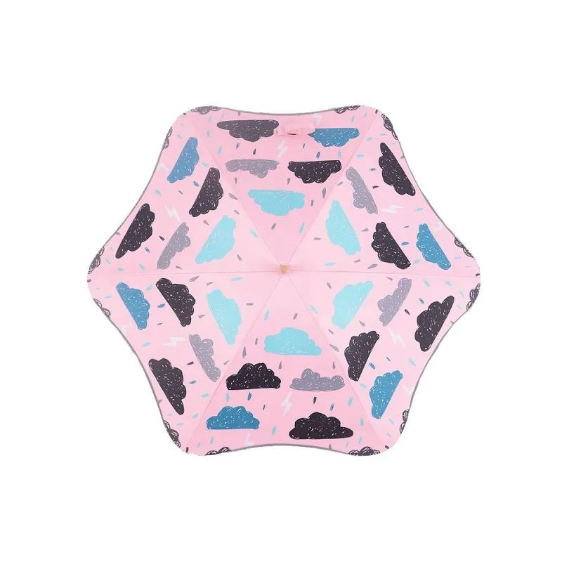 

Reflective Strip Blunt Umbrella Black Coating Round Corner Kids Straight Umbrella