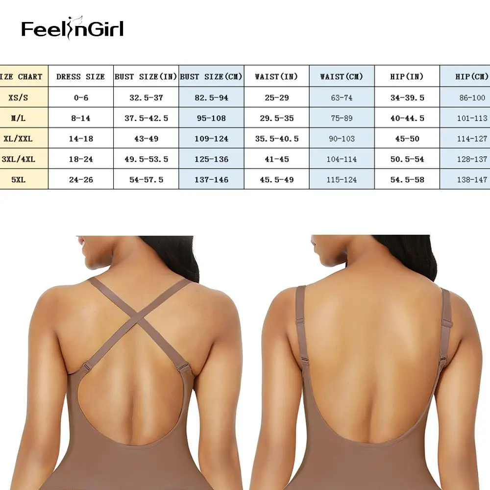 

Women Seamless Bodysuit Shapewear Body Shaper Backless U Plunge Shapers Waist Trainer Butt Push Up Corset Slimming Tummy Control