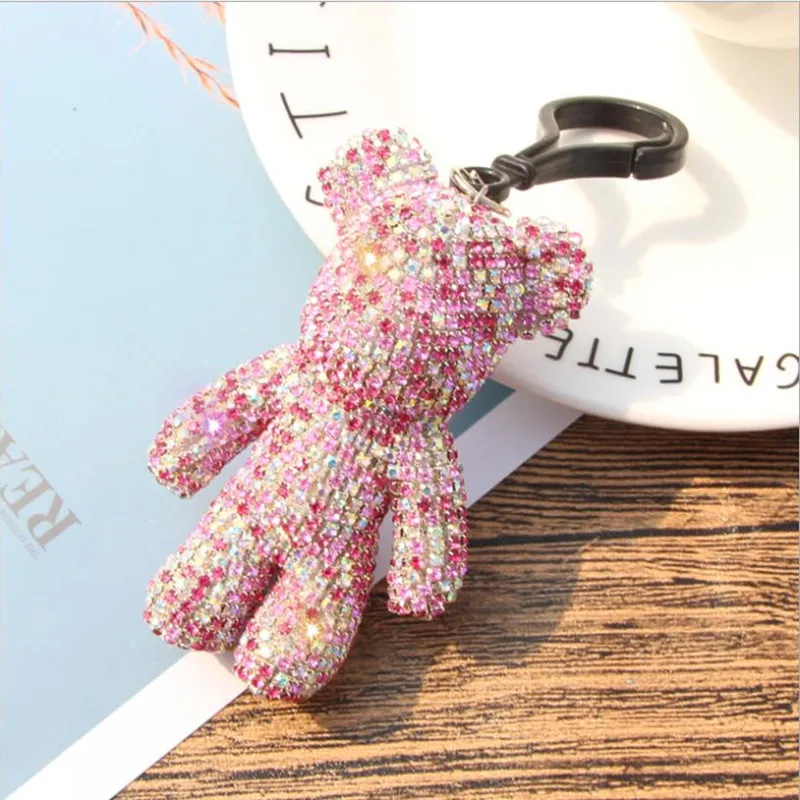 Полная фотография оригинальная Бриллиантовая кукла с милым медведем подвеска