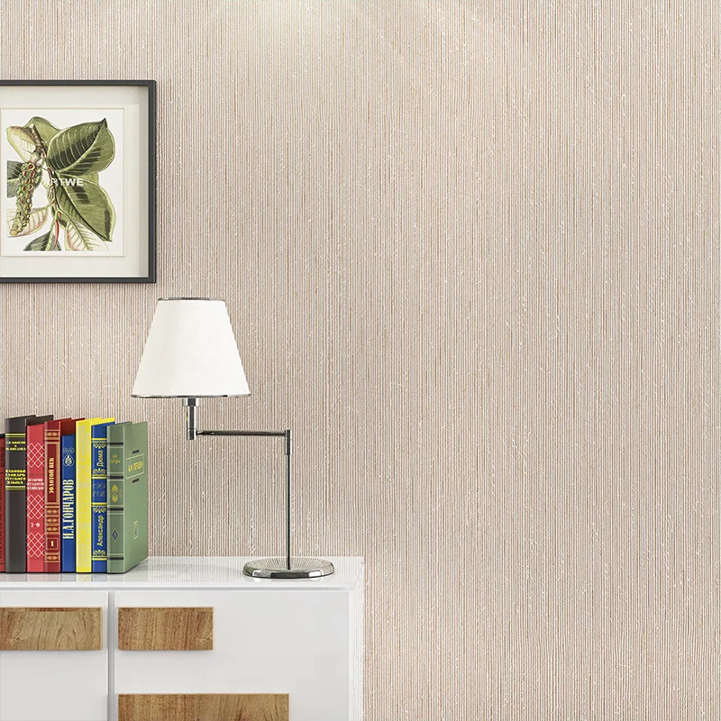 Современная однотонная настенная бумага домашний декор нетканые тонкие полосы