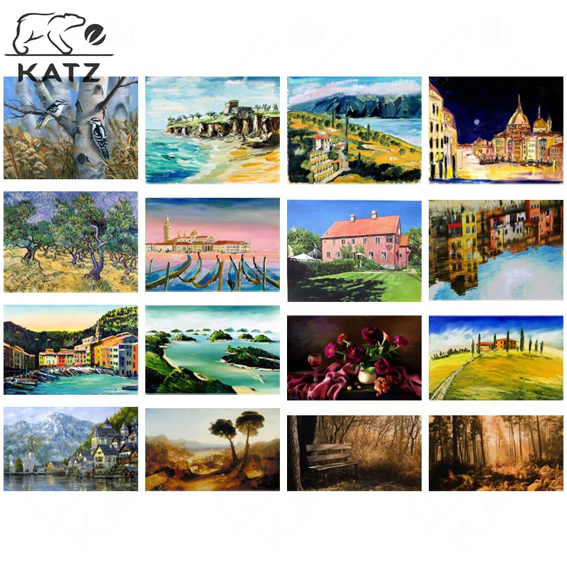 

Watercolor Oil Painting Handmade Diy Diamond Painting Cross Stitch Kits Landscape Picture Diamond Embroidery Diamond Painting