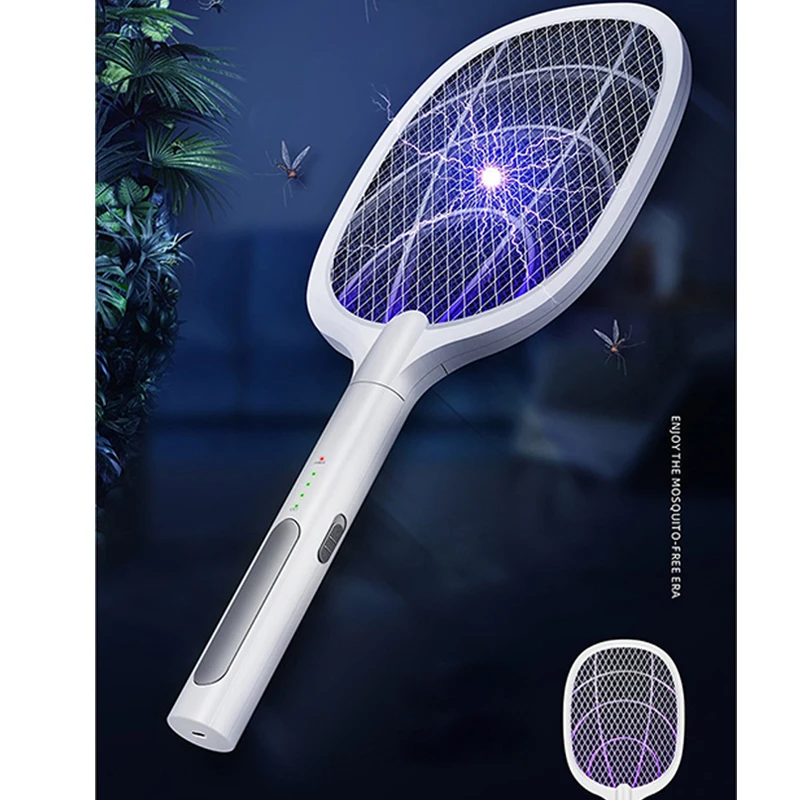 Mosquito Swatter Killer Led Light Tennis Bat Hand-Held Racket Rechargeable Electric Fly Insect Zapper New | Дом и сад