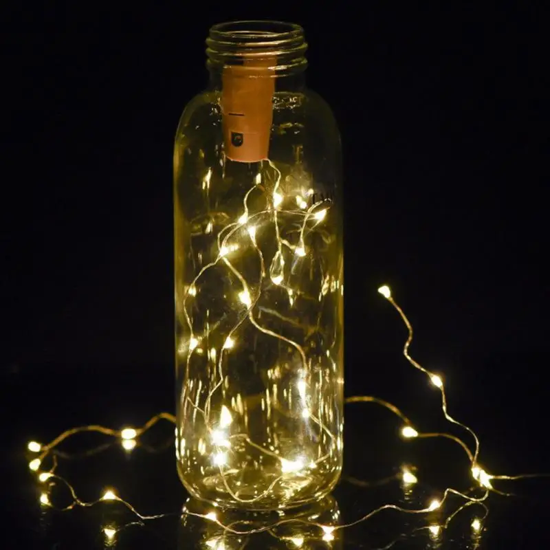 20LEDs Cork Shape Wine Bottle Lights 2M Silver Copper Wire Colorful Fairy Christmas Decor Mini String | Лампы и освещение