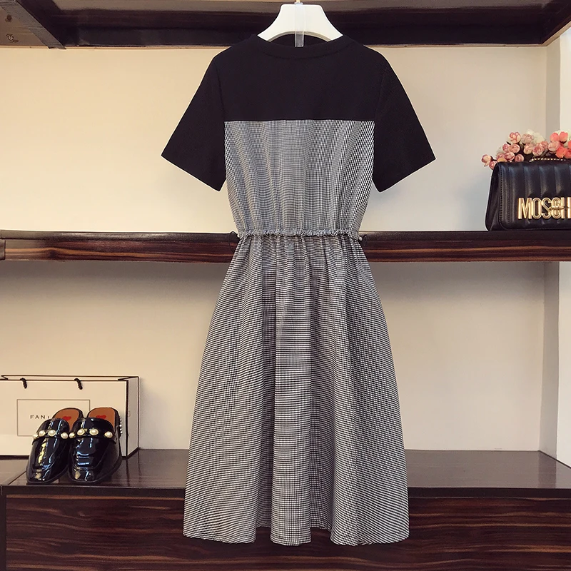 Женское модное платье в клетку модель 2020 года большая женская футболка