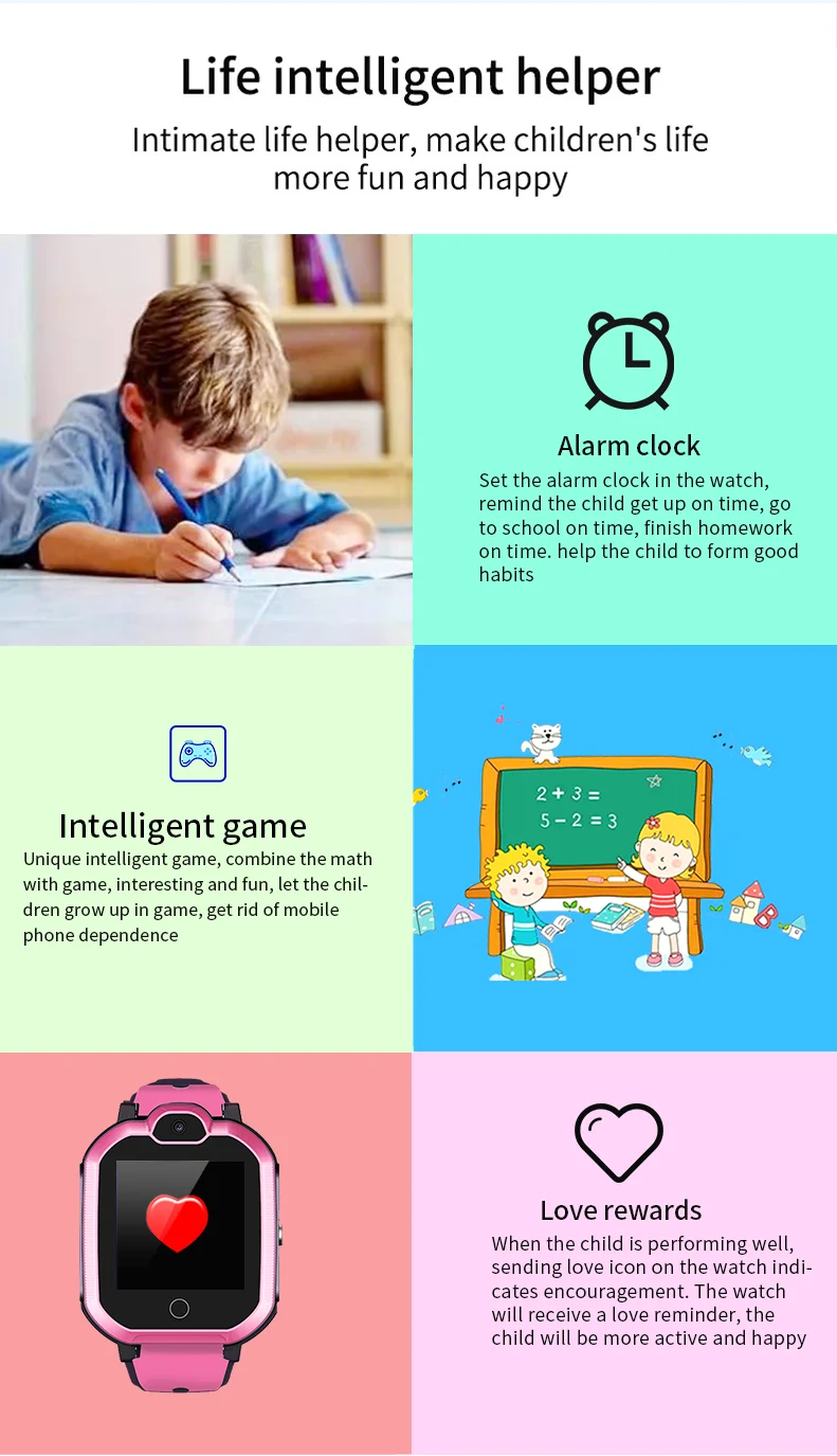 

Drop shipping T6 4G Kid Smart Watch GPS Phone Watches SOS Smartwatch use Sim Card Photo Waterproof IP67 Kids Watch For boy girls