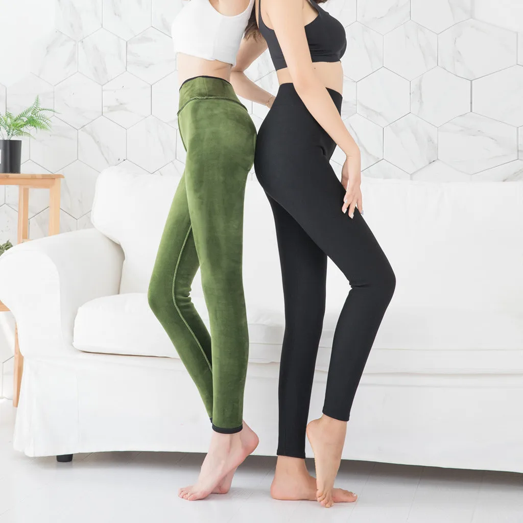 Зимние эластичные леггинсы женские бархатные плотные брюки карандаш теплые