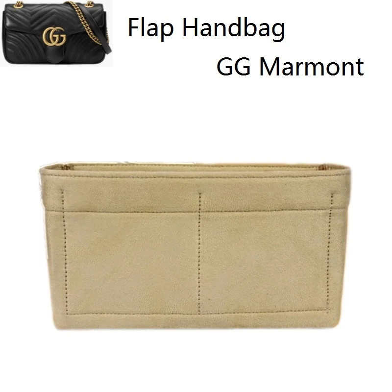 

Velvet Fabric Inner Liner For GG Marmont 22 26 31 Makeup Handbag Organizer Travel Inner Purse Portable Cosmetic Bags