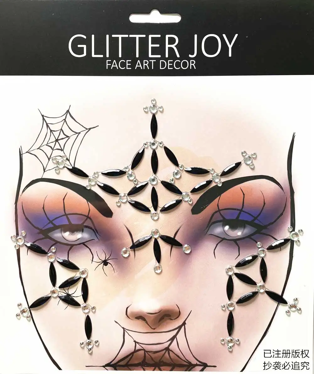 HFG21 1 шт. Паук Паутина макияж ужасное лицо драгоценный камень для лица декор
