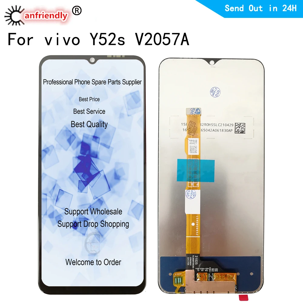 Pantalla LCD de 6,58 pulgadas para Vivo Y52S V2057A, digitalizador con Sensor de pantalla t&aacute;ctil, montaje de marco de repuesto-0
