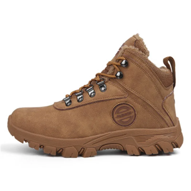 Мужские зимние очень теплые ботинки мужские толстые плюшевые водонепроницаемые