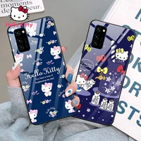 hello kitty for samsung s10s20s20fes21s21pnoto91020 ultra glass mirror cartoon personality mobile phone case loveliness