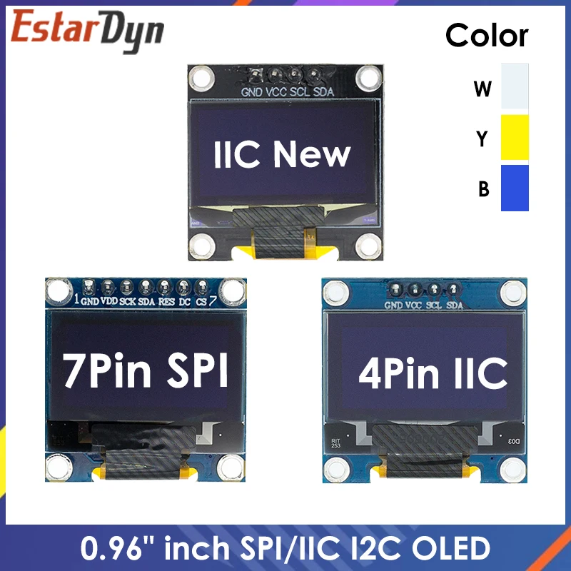 

10pcs 0.96" SPI/IIC I2C Communicate White/Blue/Yellow blue 0.96 Inch OLED Module 128X64 OLED LCD Display Module For ARDUINO