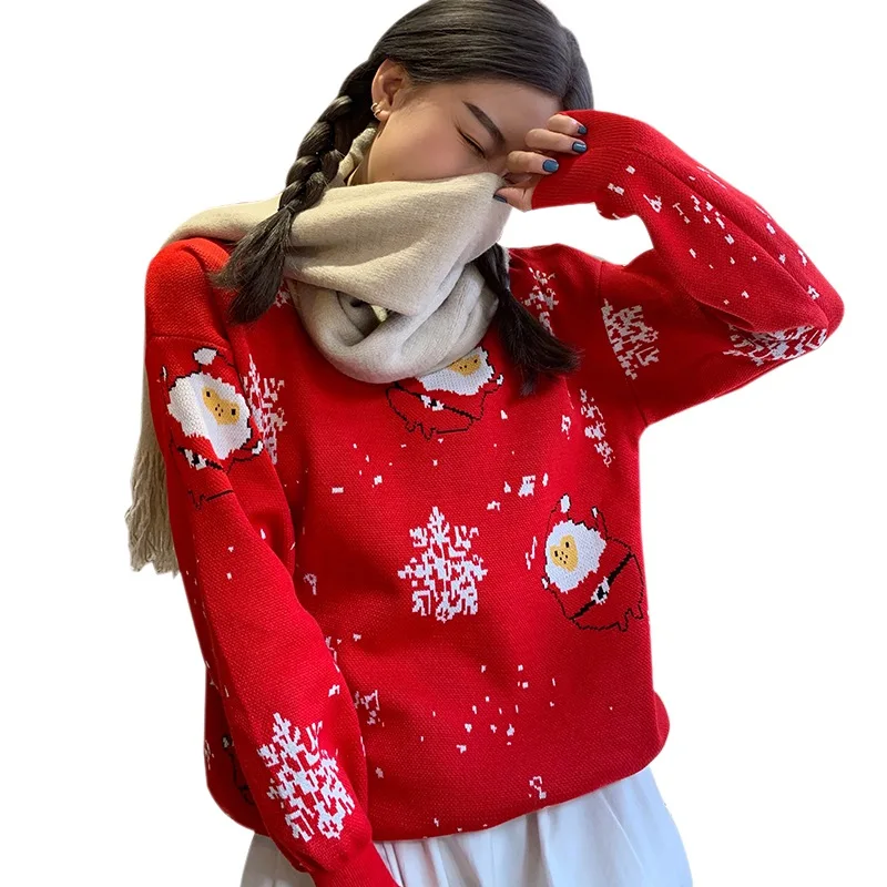 

Santa Claus Sweater For Couples Fall/Winter Loose And Thick Knit For Both Men And Women Fashion Casual College Style Pullovers