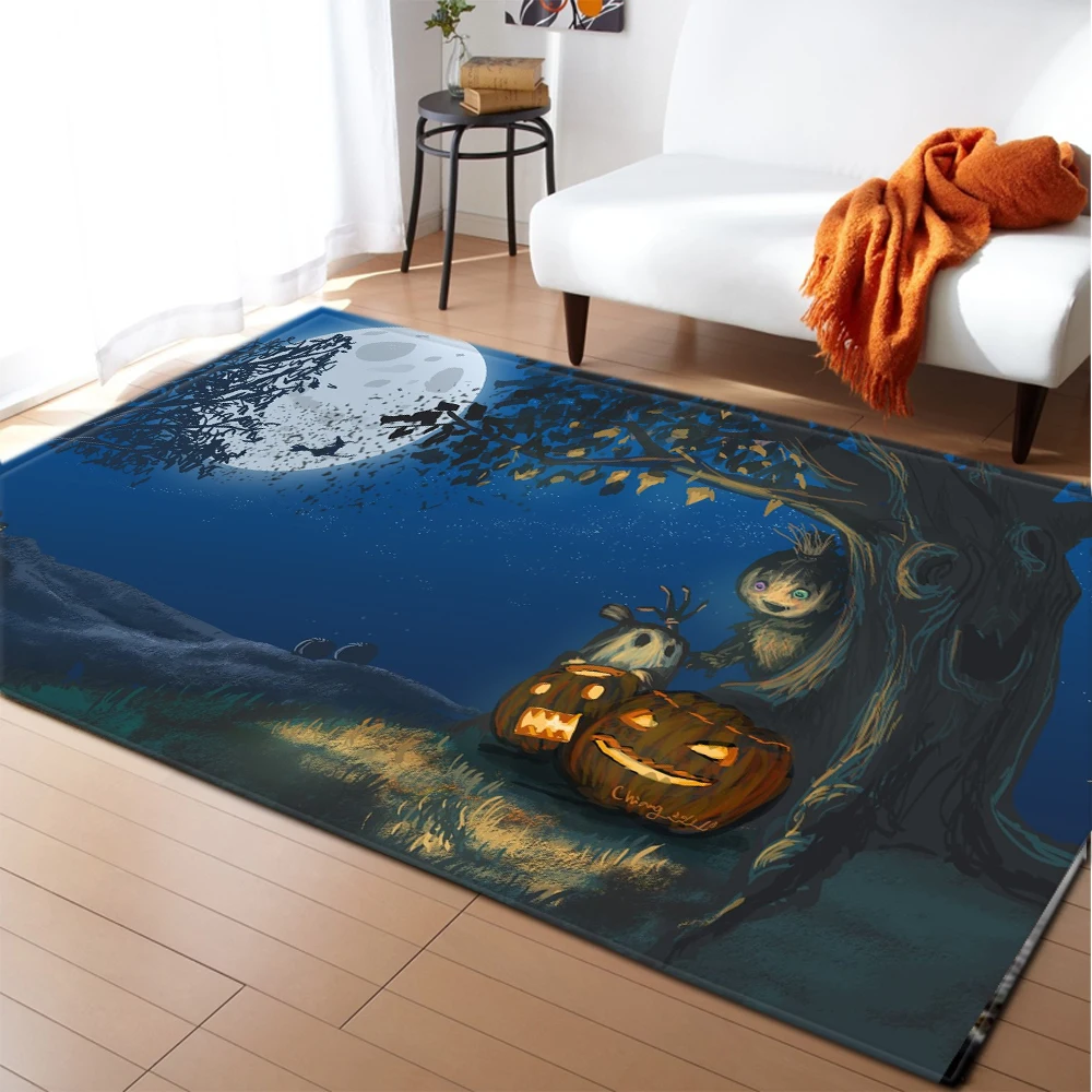 Счастливый хэллоуин ковер для гостиной 3D тыква фонарик печатный искусственный