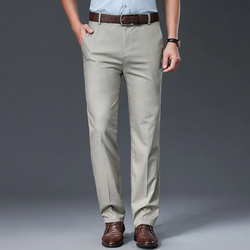 Брюки мужские классические деловые облегающие офисные штаны слаксы лето