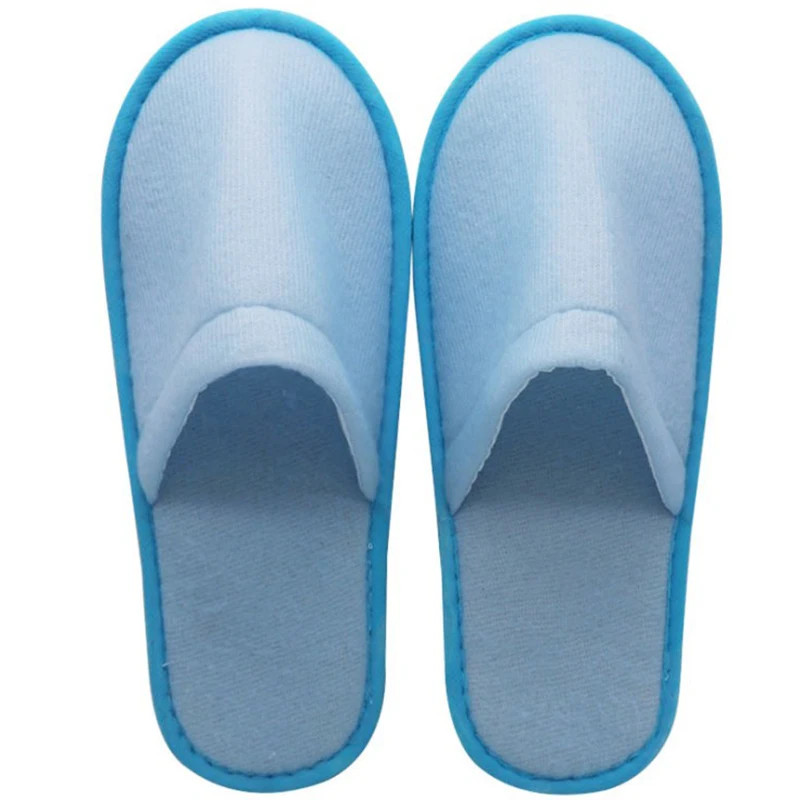 

Classic Home Hotel Disposable Slippers Indoor Home Flock Slipper Solid Color Women Men Slippers Home Travel Portable Shoe