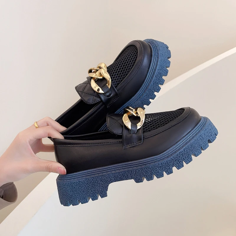 Туфли дерби женские модная повседневная обувь кроссовки лоферы с круглым носком