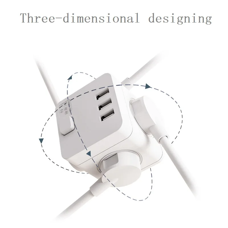 Розетка многофункциональная 4AC розетка 3USB порты Смарт зарядное устройство