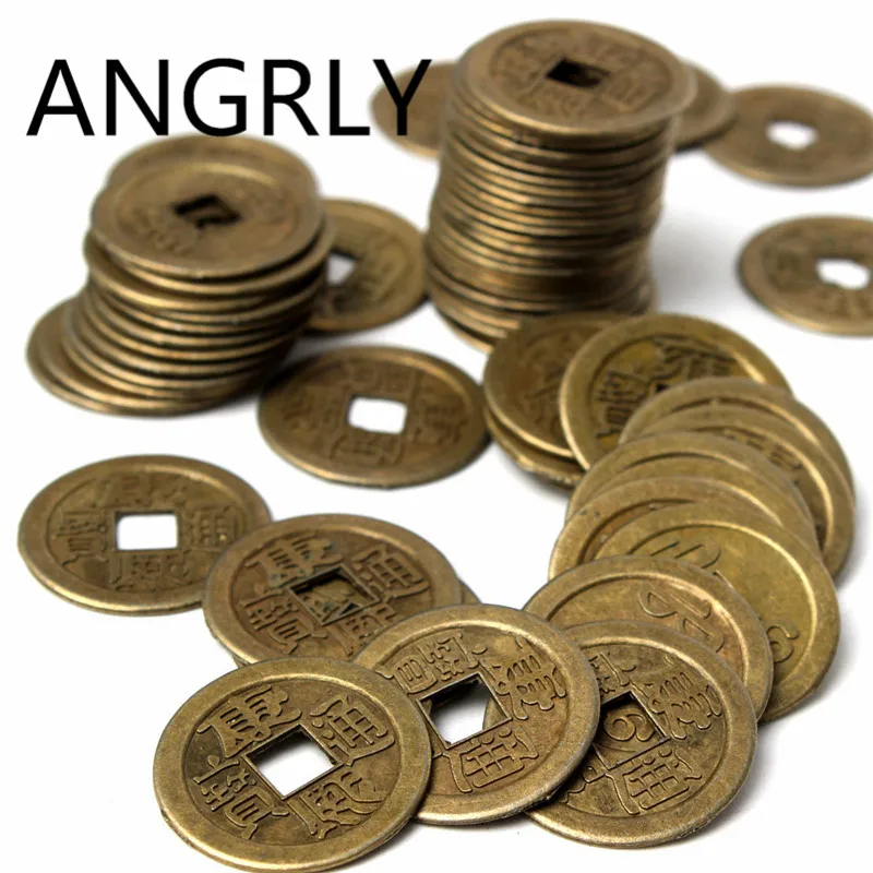 ANGRLY сплав фэн шуй китайский дракон феникс монеты удачи древние для императоров
