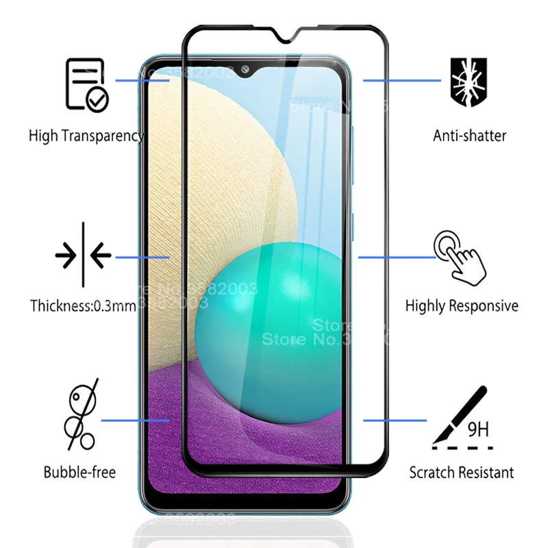 Защитная пленка на весь экран для Samsung Galaxy A02 6 5 '&#x272021 sm-a022f/ds стеклянная A 02