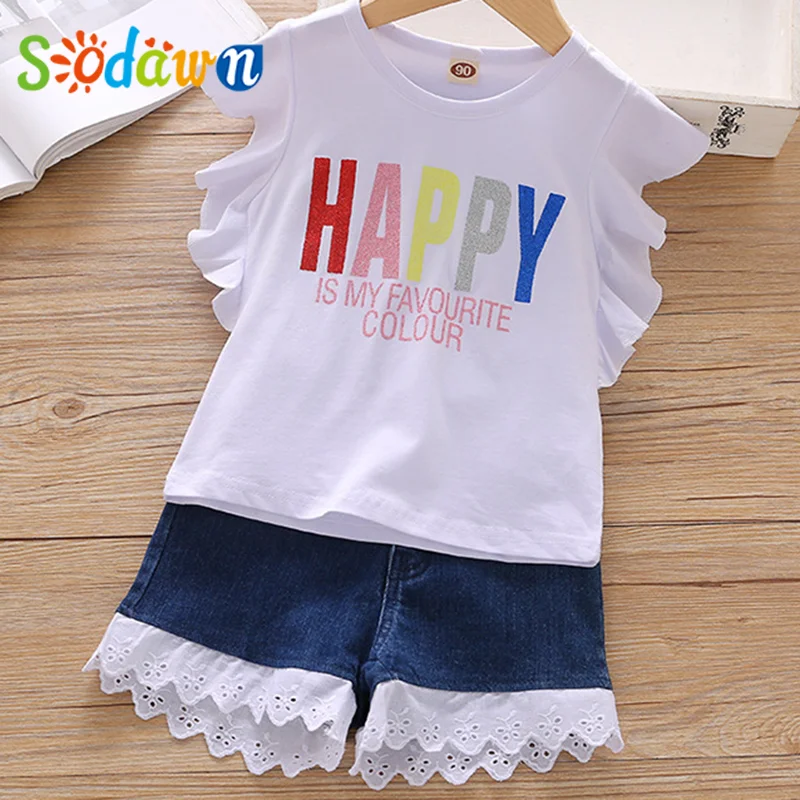 Женский комплект одежды детская одежда для девочек новая с буквенным принтом и