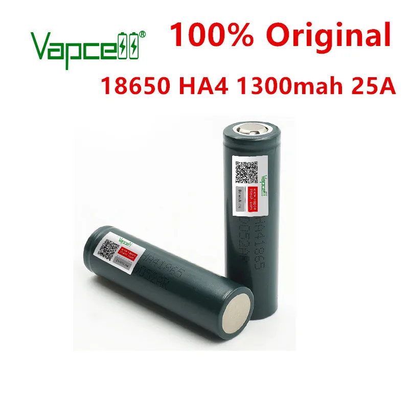 Vapcell оригинальный 18650 1300 мА/ч 25A HA4 литий ионная батарея 3 7 V аккумуляторные батареи