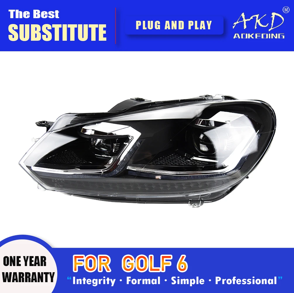 Головная лампа AKD для VW Golf 6 светодиодный ные фары 2009-2012 DRL сигнал поворота дальний