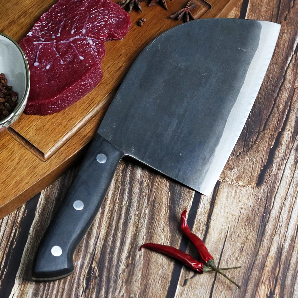 

Искусственный кованый Кливер, высокая твердость и прочность, бытовой китайский кухонный шеф-нож, высокомарганцевая сталь