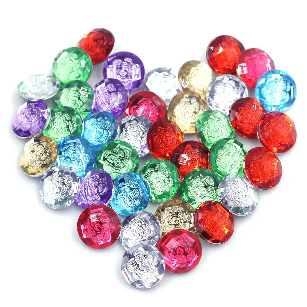 

Random Snap Buttons Rose Flower Faceted Resin Mixed Round Multicolor Fit Charms Bracelet Jewelry DIY Finding 18mm