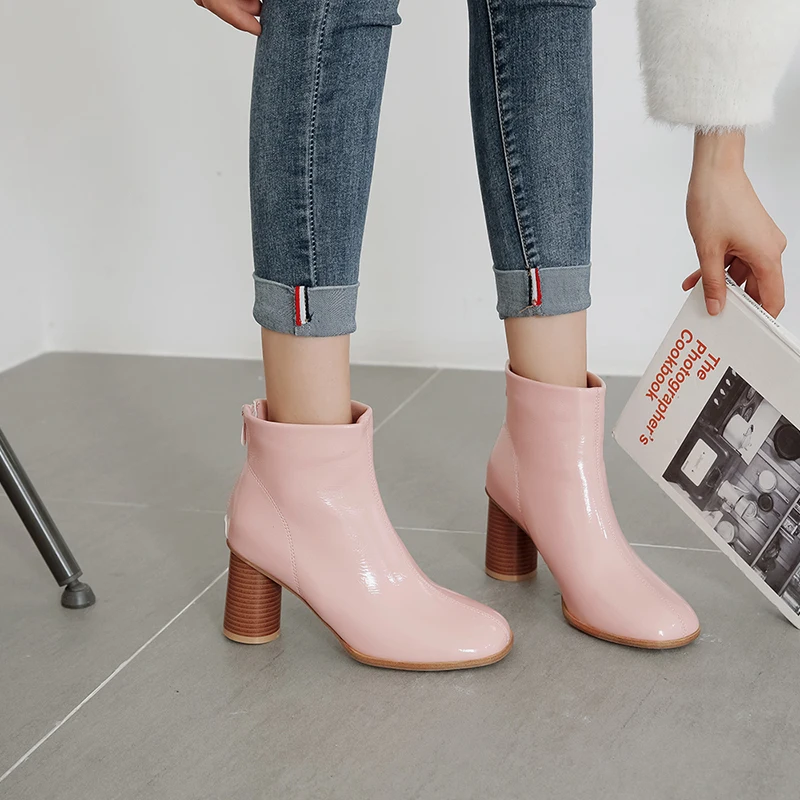 Sgesvier/Большие размеры 45 46 48 Обувь для осени и зимы Яркие однотонные ботильоны из